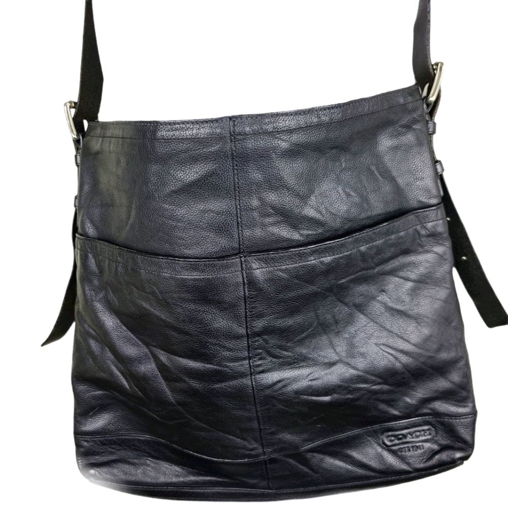 Coach Black Leather Messenger Bag
